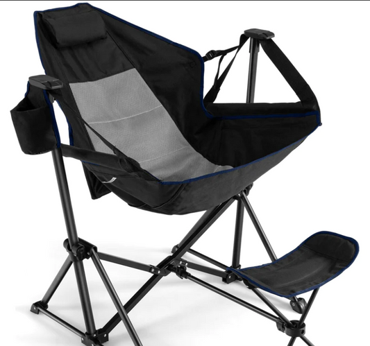 SPECIAL, NO TAX, Adjustable Hammock Chair with Retractable Footrest and Carrying Bag