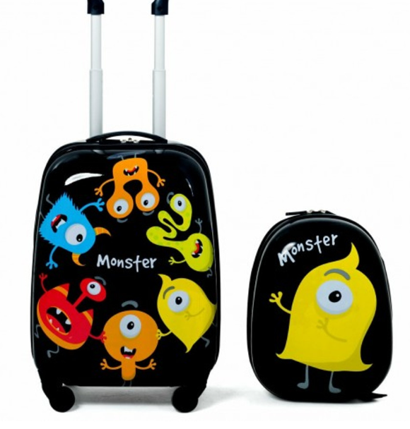 2 Pieces 12 Inch 18 Inch Kids Luggage Set with Backpack and Suitcase