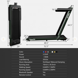 2.25HP 2 in 1 Folding Treadmill with APP Speaker Remote Control, damaged in shipping, tested