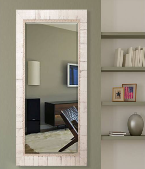 Amwith rectangular wood mirror, small chip on corner