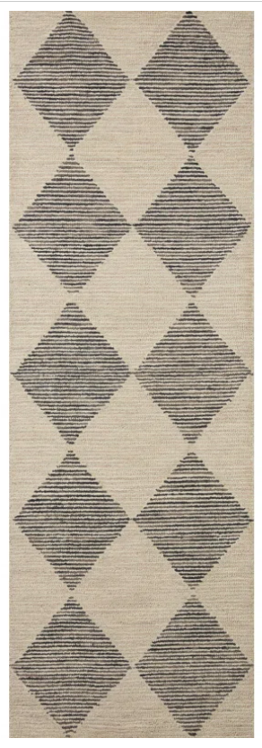 Chris Loves Julia x Loloi Francis Wool,  Beige / Charcoal Rug, 2`6``x 9`9``