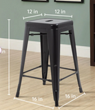 Set of 4  Modern metal 24``counter stools, 1 has small dent in side