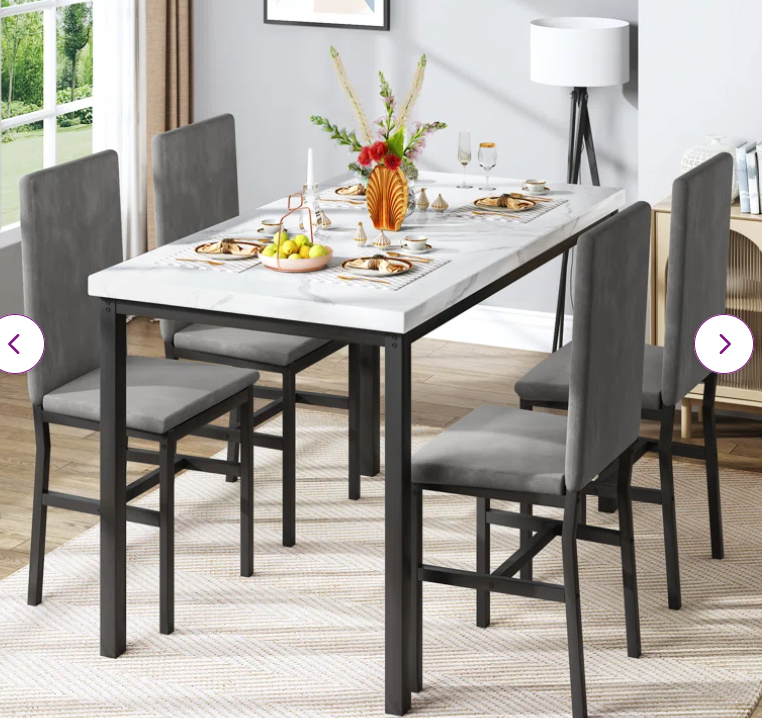Janece 4 - Person Dining Set, fully assembled, small imperfection