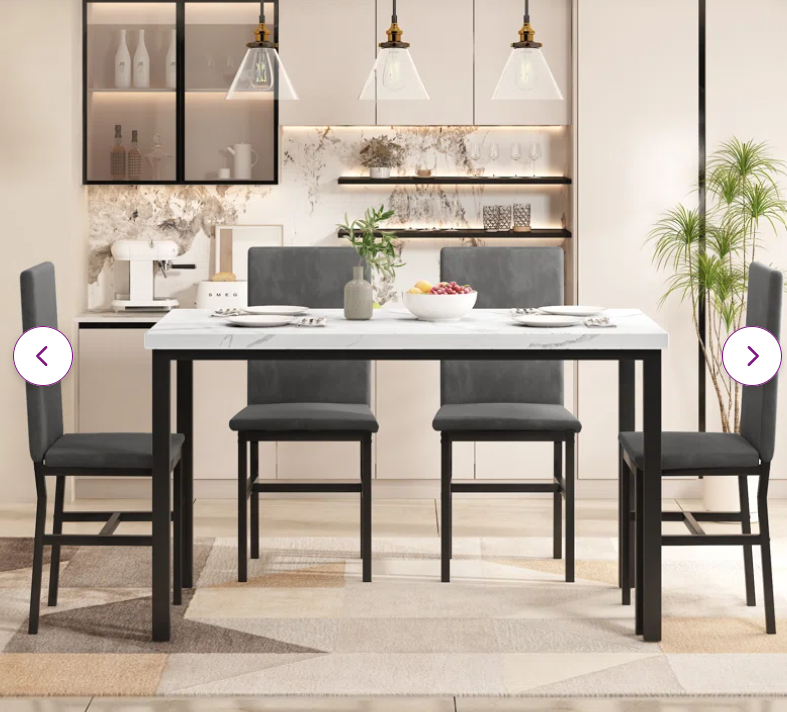 Janece 4 - Person Dining Set, fully assembled, small imperfection