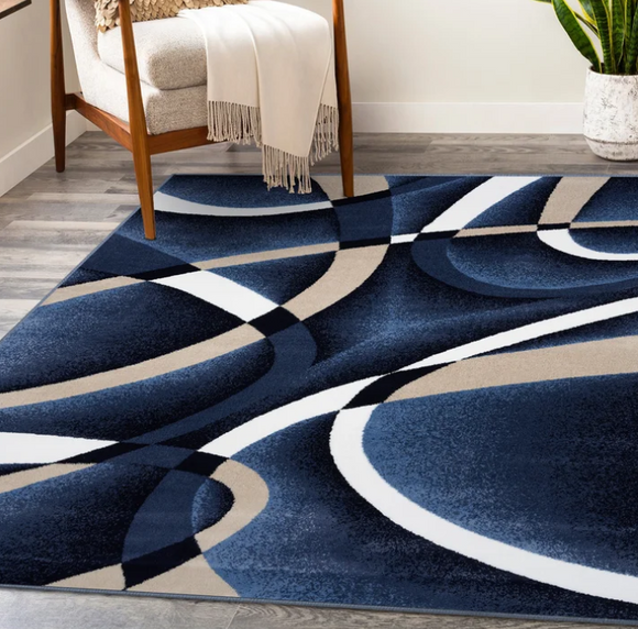 Catalan Performance Navy Rug, 8`x10`