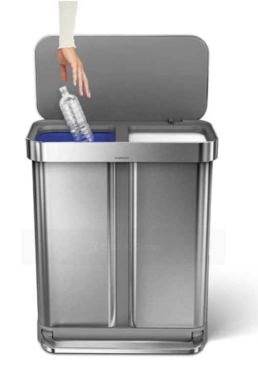 Simplehuman, 58L,  Step On Multi-Compartments Trash & Recycling Bin, several dents