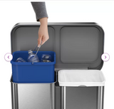 Simplehuman, 58L,  Step On Multi-Compartments Trash & Recycling Bin, several dents