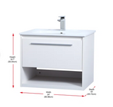 Andover 24'' Single Bathroom Vanity with Porcelain Top, faucet not included