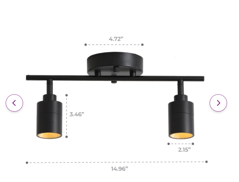 14.96'' 2 -Light with Dimmable and Adjustable Head