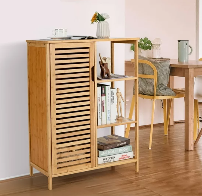 Cabinet Bamboo Storage Cabinet, fully assembled