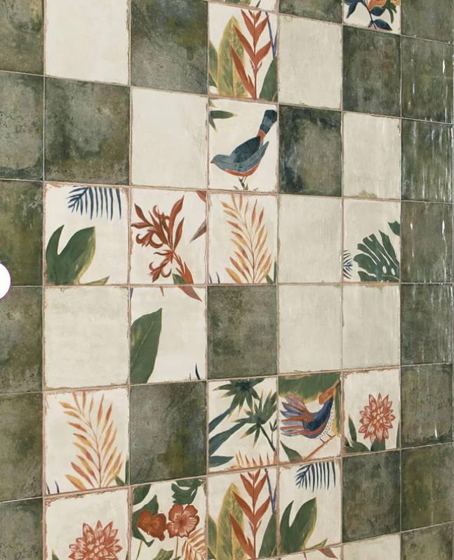 Angela Harris Harbour Sonata Décor 8" x 8" Ceramic Field Tile,  - 18 units -