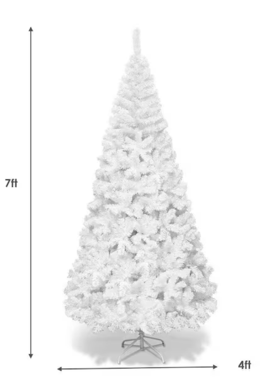 SPECIAL, 7 ft. Artificial PVC Christmas Tree with Stand, White