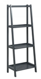 Solid Wood Ladder Book Shelf, fully assembled, black, scratch & dent