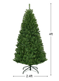 4Ft Pre-Lit Artificial Christmas Tree Premium Hinged w/ 100 LED Lights & Stand