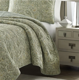 Maker Light Green Reversible Traditional 3 Piece Quilt Set, Full/Queen