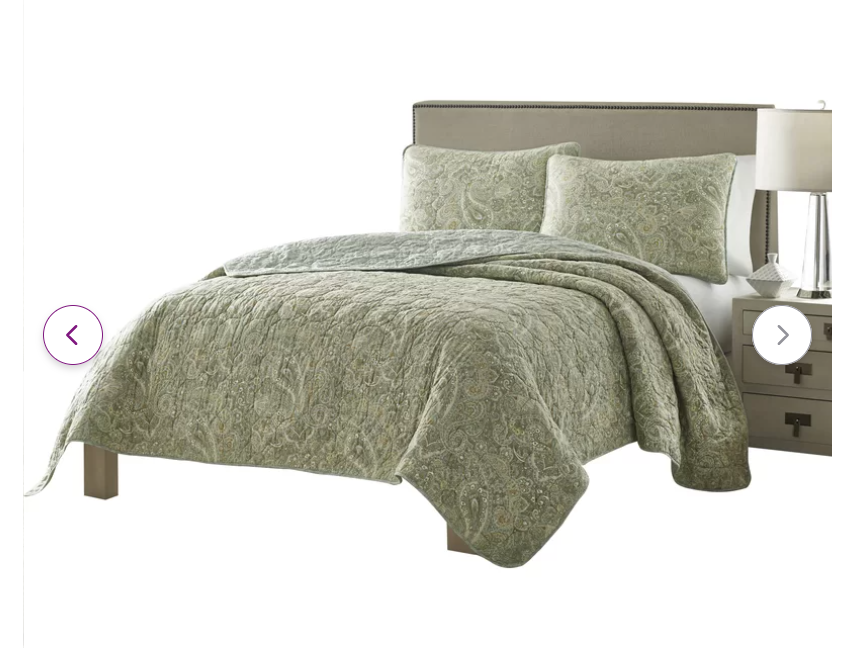 Maker Light Green Reversible Traditional 3 Piece Quilt Set, Full/Queen