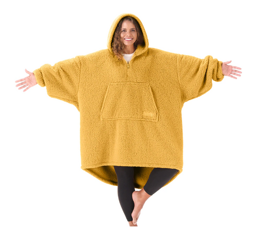 The Comfy Teddy Bear Coat, yellow, 1/4 zip