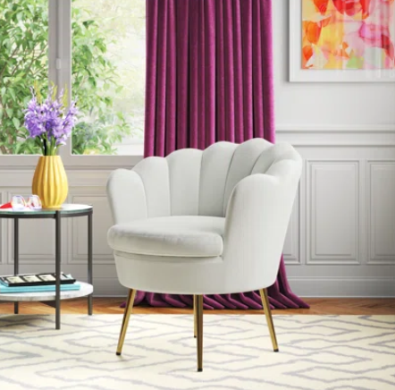 Hendrix Upholstered Barrel Chair, cream