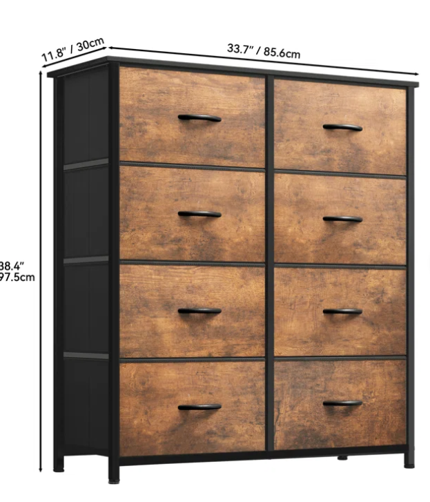 8 drawer dresser, fully assembled