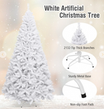 9 Ft White Christmas Tree with Metal Stand