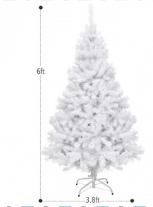 6 ft  White Christmas Tree with Metal Stand