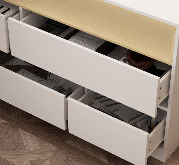 47.2 in. L-Shaped White Wood Computer, fully assembled, white