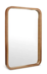 Sarwat Rectangle Wood Wall Mirror, walnut, 24`` x 18``