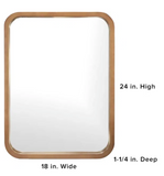 Sarwat Rectangle Wood Wall Mirror, walnut, 24`` x 18``