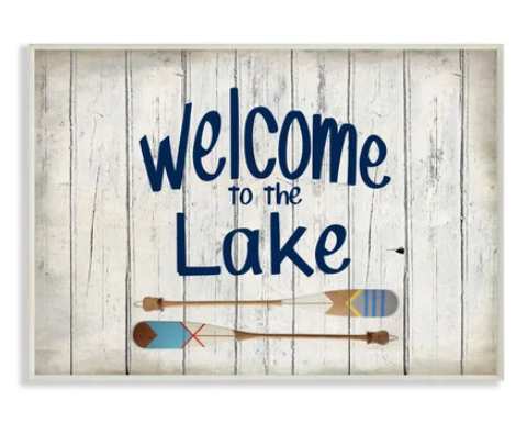 Welcome to the Lake wood wall art, 10`` x 15``