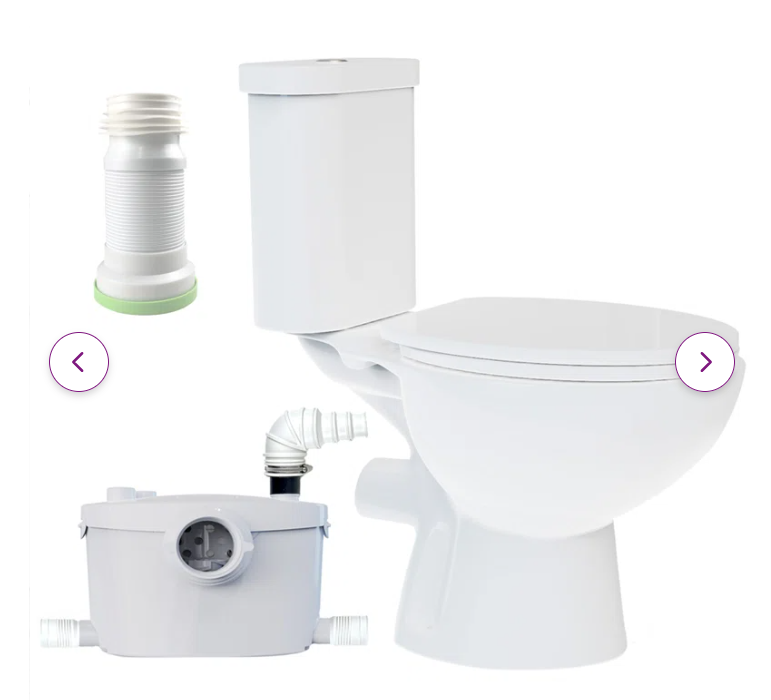 SUPERFLO Macerating Toilet with Upflush Toilet System, 600W Motor, and Waste Pump