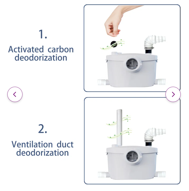 SUPERFLO Macerating Toilet with Upflush Toilet System, 600W Motor, and Waste Pump