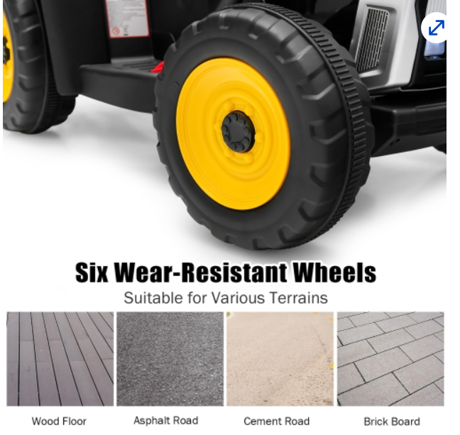 12V Ride on Tractor with 3-Gear-Shift Ground Loader for Kids 3+ Years Old, fully assembled