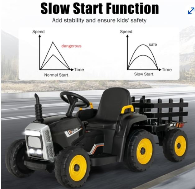 12V Ride on Tractor with 3-Gear-Shift Ground Loader for Kids 3+ Years Old, fully assembled