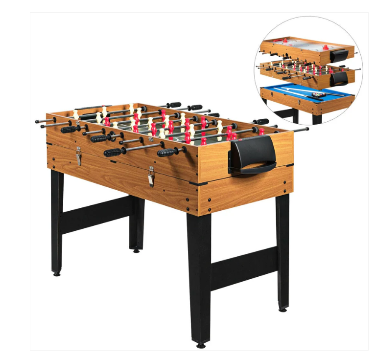 48 Inch 3-In-1 Multi Combo Game Table with Soccer for Game Rooms, (1 box unassembled)