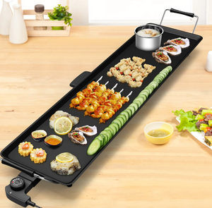 35 Inch Electric Griddle with Adjustable Temperature, small dent on bottom heat shield