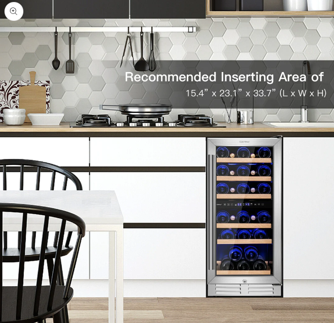15'' 30 Bottle Dual Zone Free-standing Wine Refrigerator, scuff marks top and side