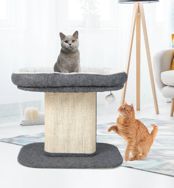 Modern Cat Tree Tower, fully assembled