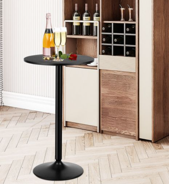 Bistro Pub Table Round Bar Height Cocktail Table Metal Base, fully assembled