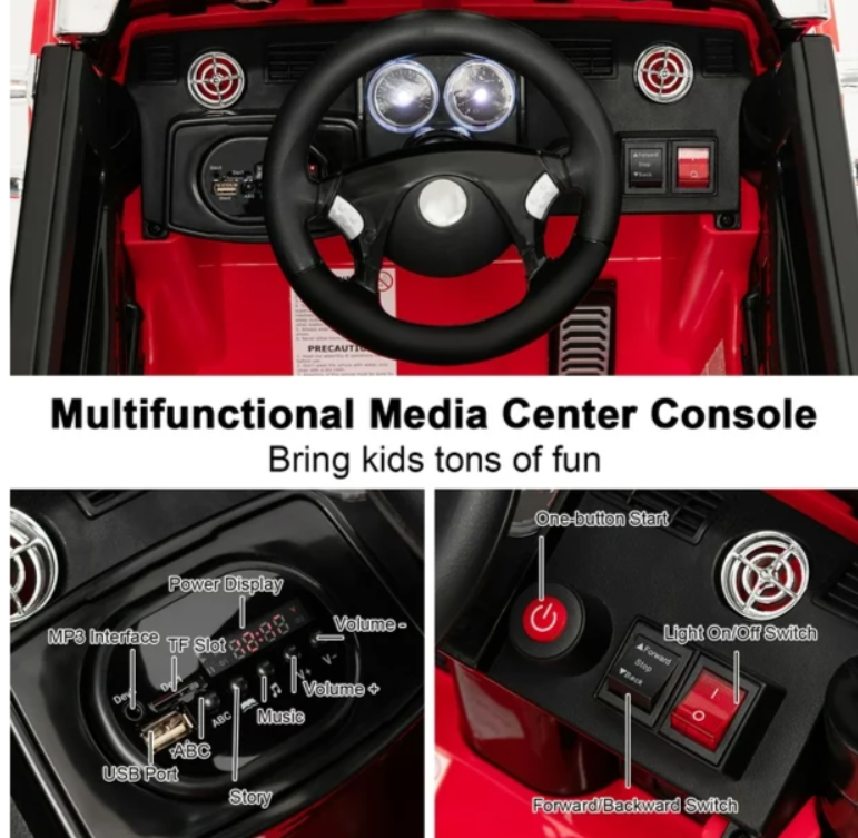 12V Licensed Freightliner Kids Ride On Truck Car RC w/ Dump Box & Lights Red, fully assembled
