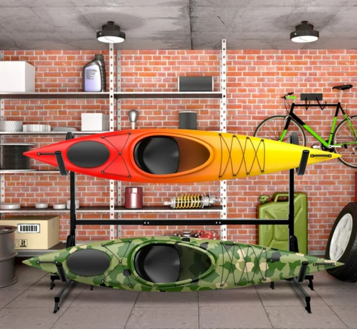 Space saver  Freestanding Kayak Dual Storage Rack, 1 box unassembled
