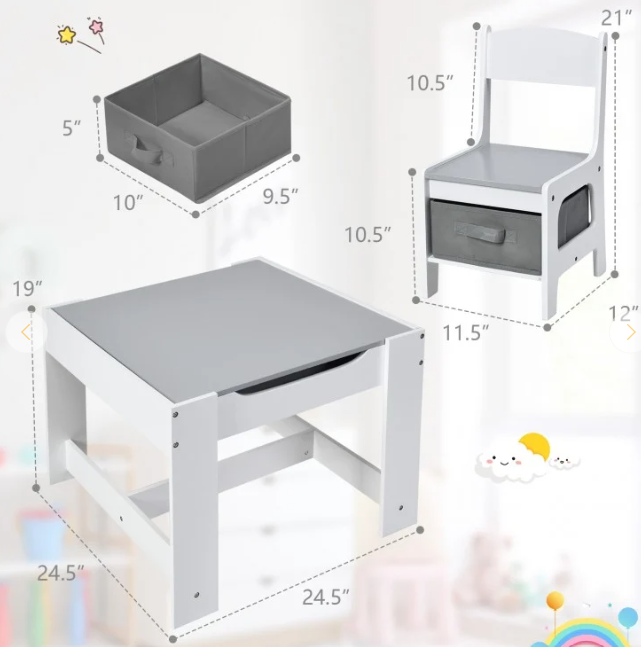 Kids Blackboard Whiteboard Drawing, fully assembled, small surface scratch