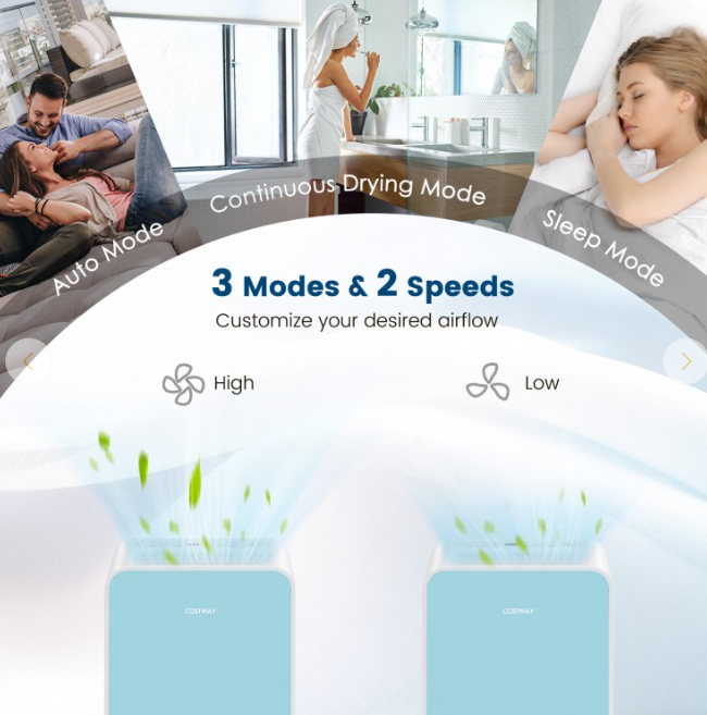 32 Pints/Day Portable Quiet Dehumidifier, up to 2500 Sq. Ft - 1 box
