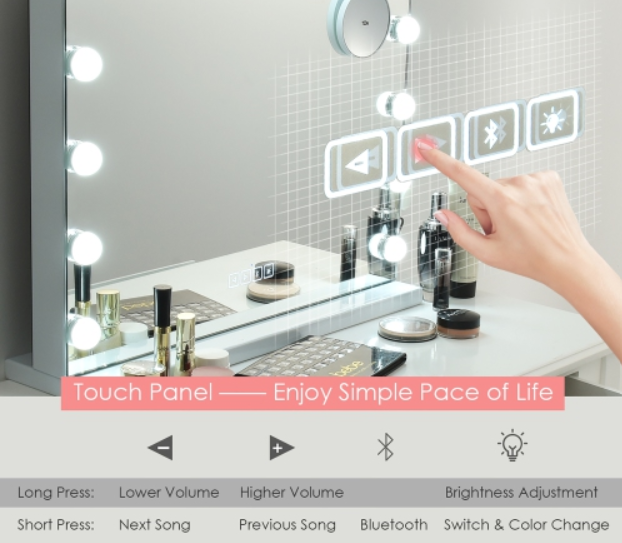 Hollywood bluetooth Vanity Mirror, 1 BOX