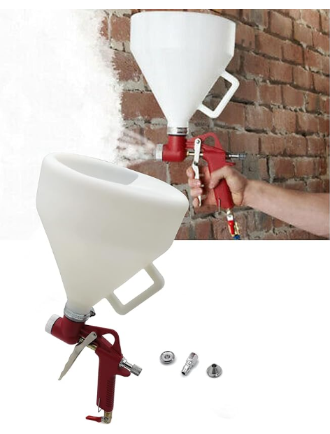 1.5 Gallon Air Hopper Spray Paint Gun Texture Wall Painting Sprayer W/ 3 Nozzle