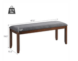 Upholstered Entryway Bench Footstool with Wood Legs