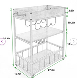 Rustic Charm Serving Cart with removable tray, fully assembled