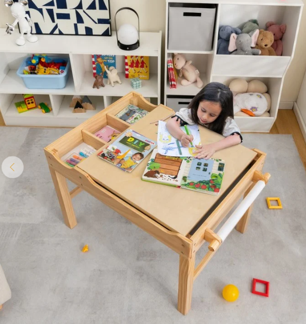 Kids Activity Play Table with lego style table top and storage
