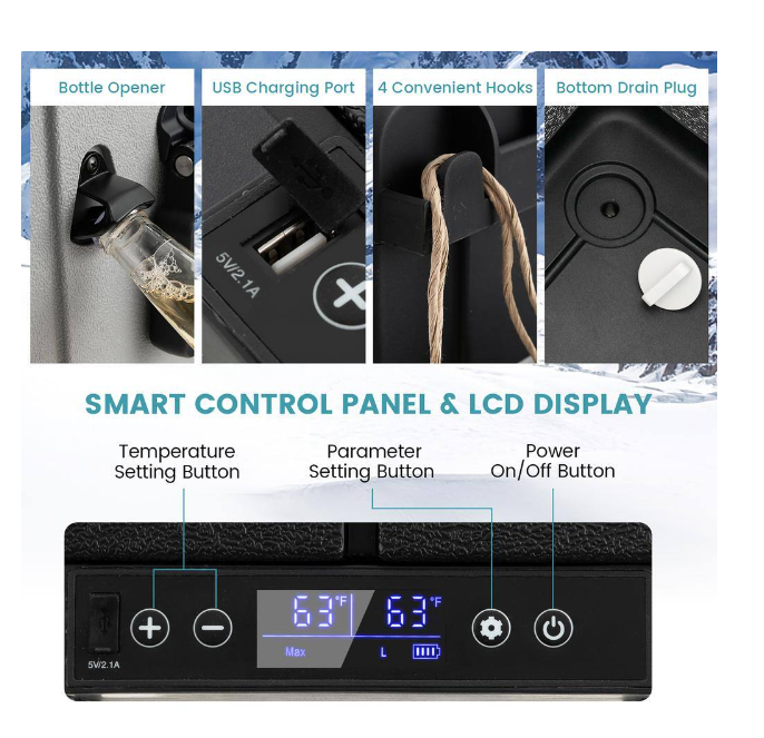Special, 40 Quart Car Refrigerator Portable 12/24V DC & 110-240V AC Dual Zone Car Freezer