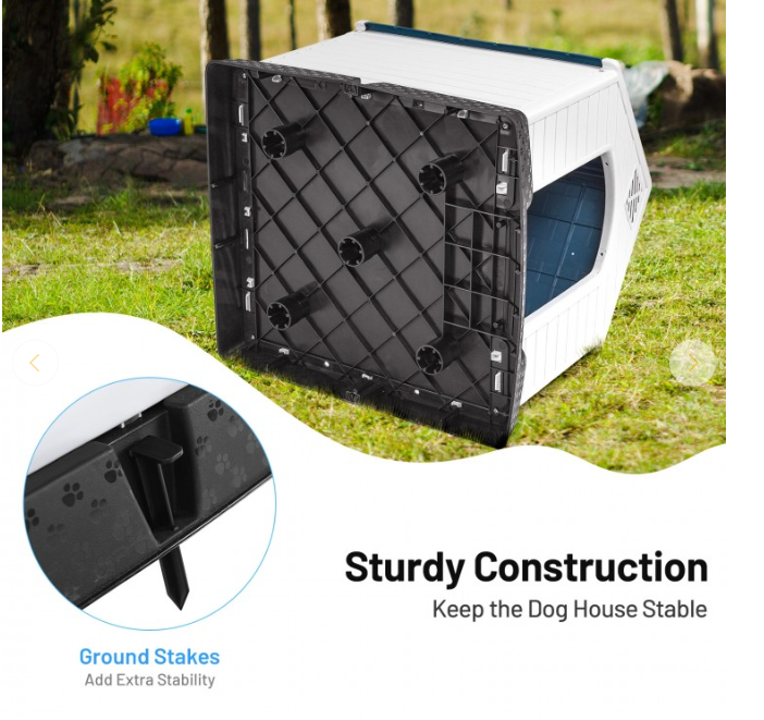 PVC Dog House with Ventilation System, fully assembled, for medium size dog