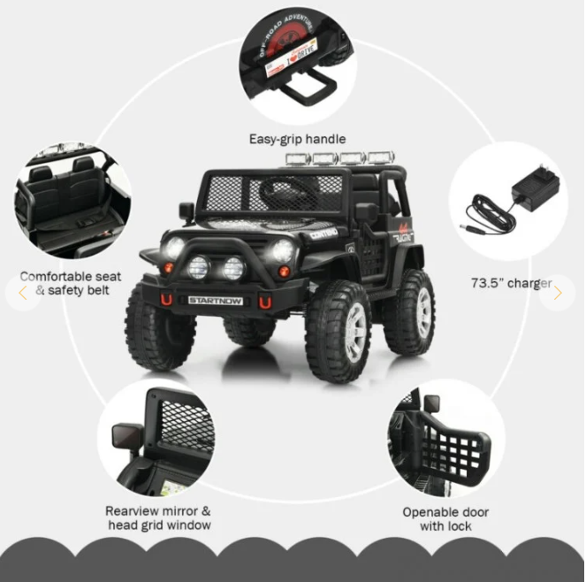12V Kids Remote Control Electric  Ride On Truck Car with Lights and Music, fully assembled